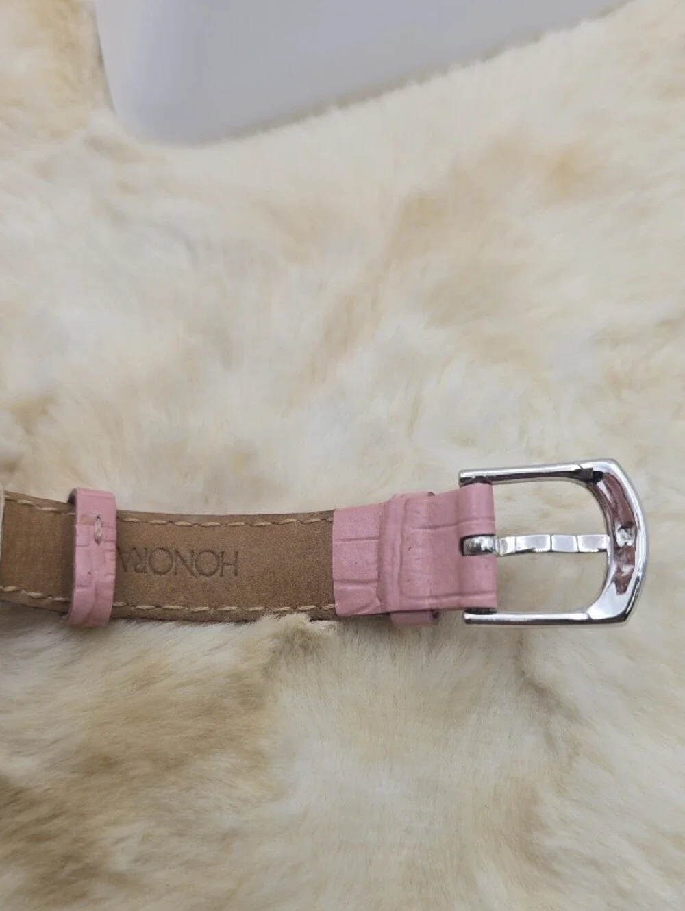 Honora Vintage Pink Leather Double Row Cultured Freshwater Pearl Buckle Bracelet